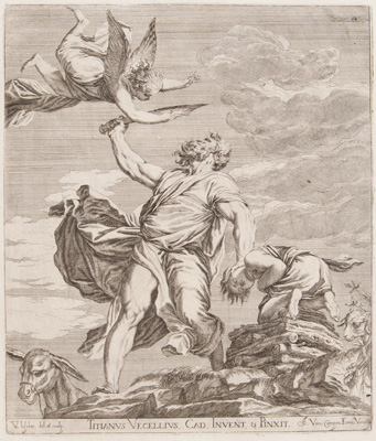 Titian etching from 1682 THE SACRIFICE OF ISAAC